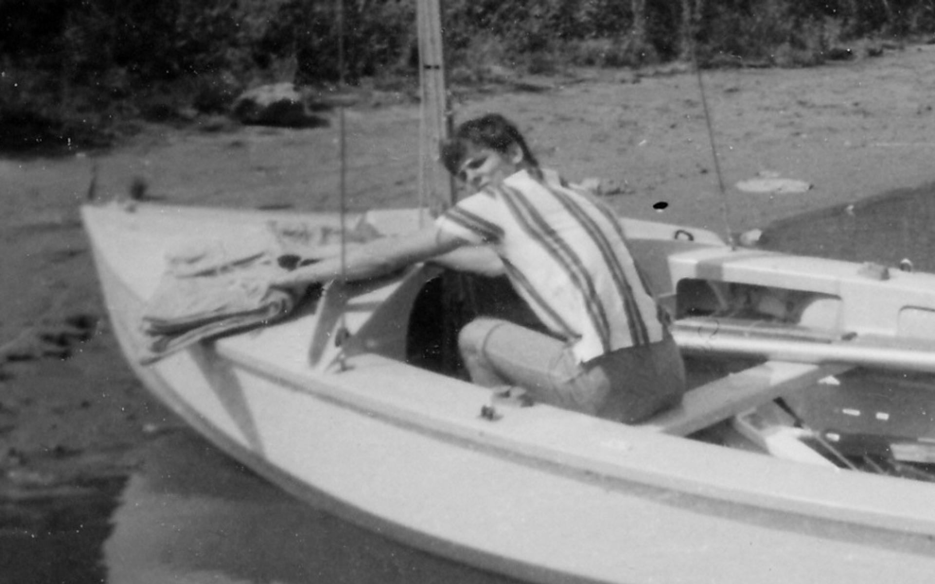 Nick Hawkes auf dem Boot