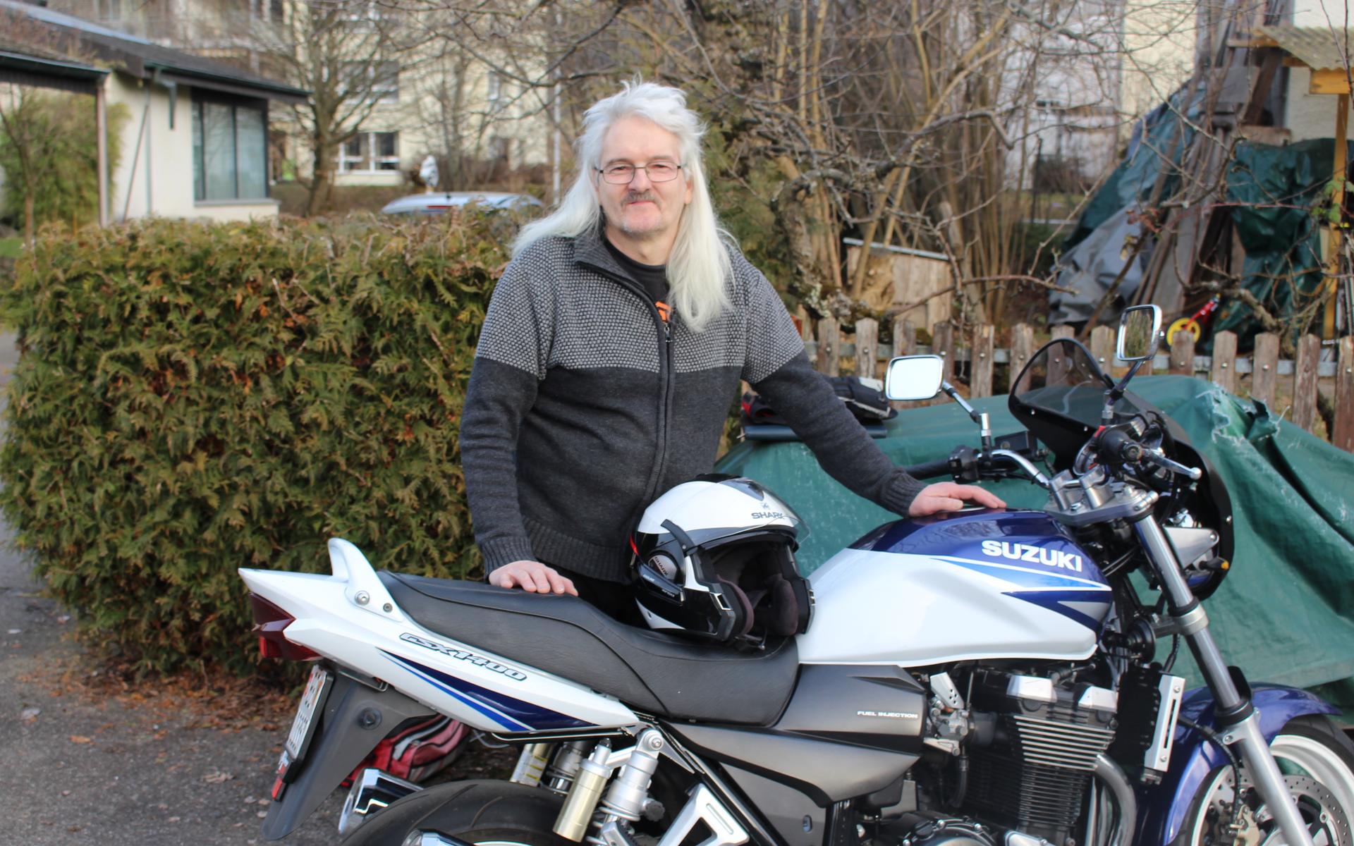 Herbert Berger mit seinem Motorrad