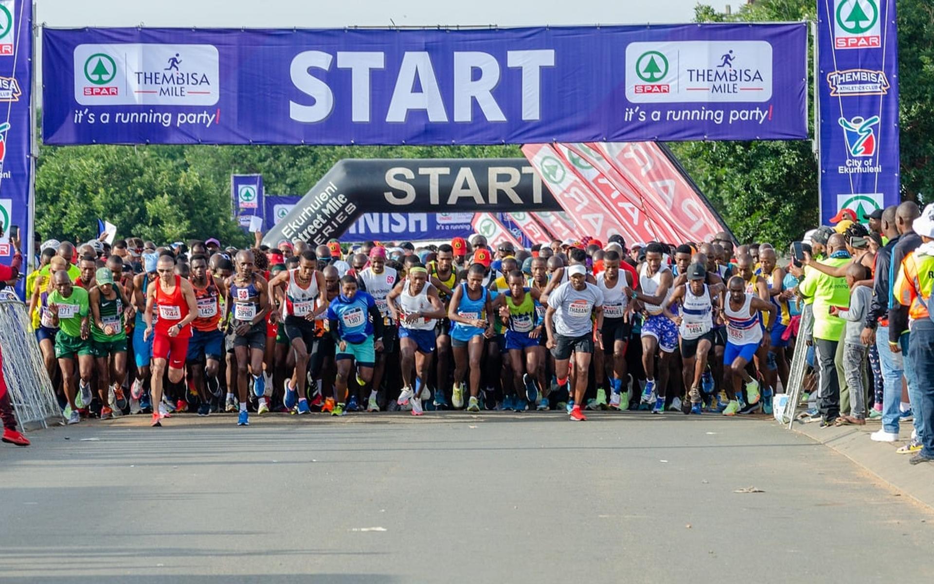 Läufer am Start eines Rennens