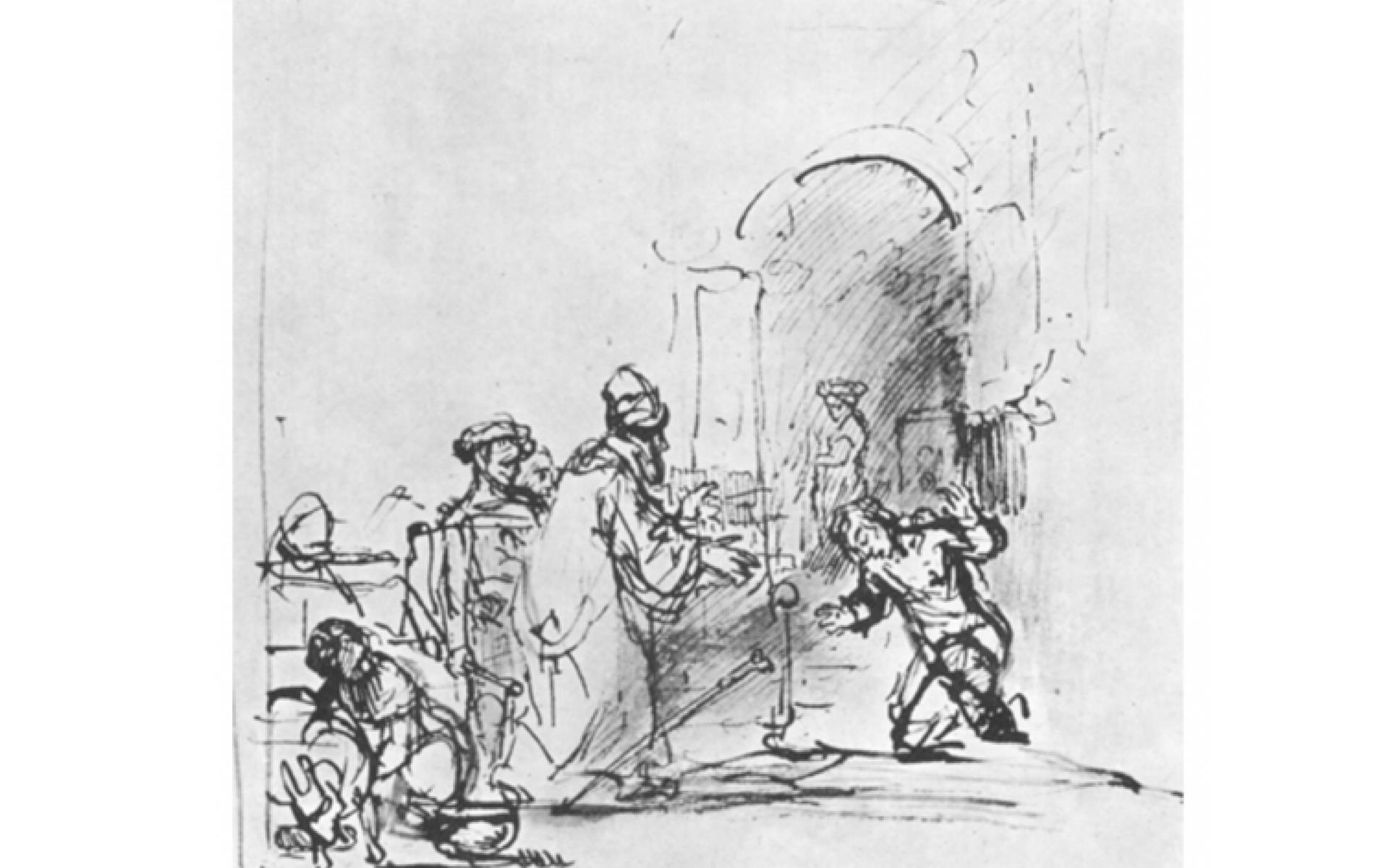 Die Tuschezeichnung von Rembrandt