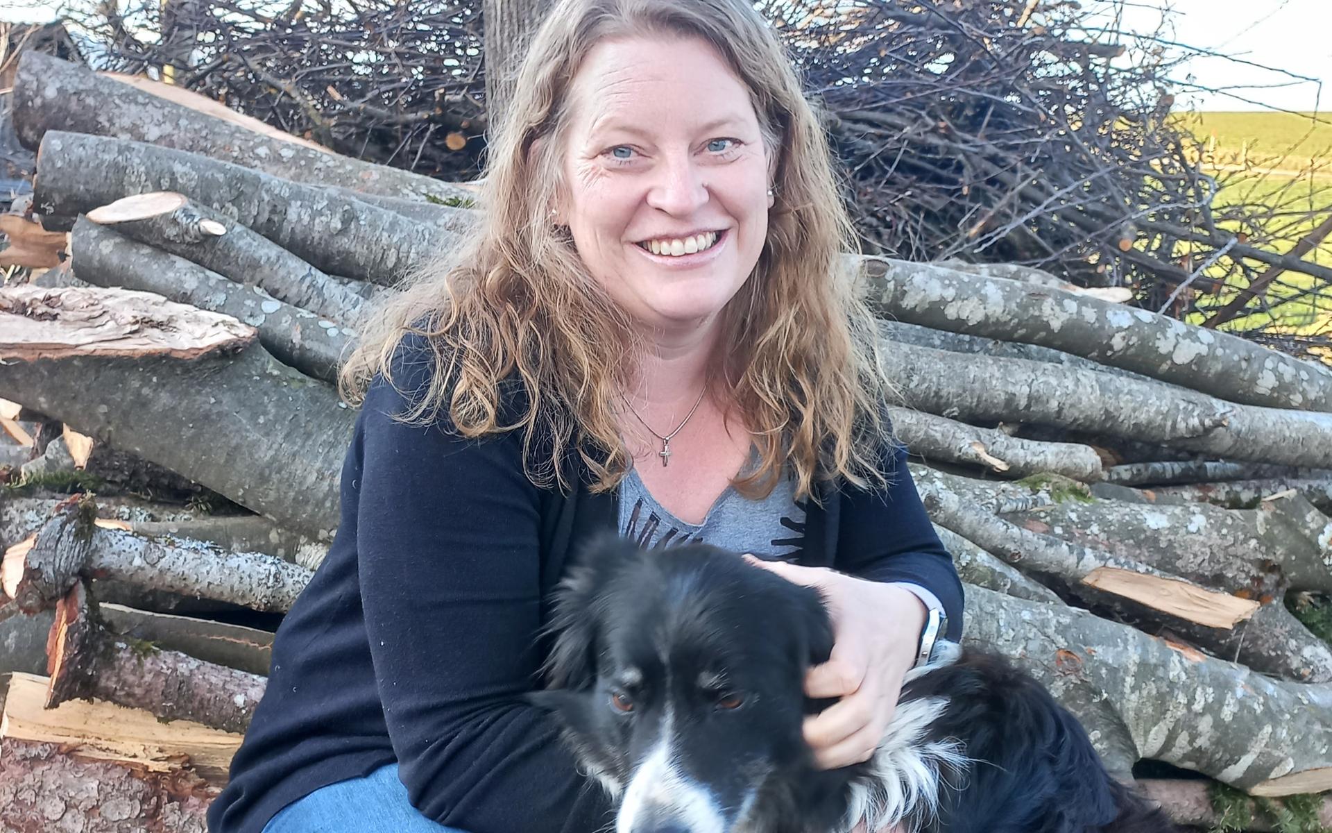 Andrea Portner mit ihrem Hund